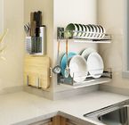 Bowl Plate Stainless Steel Kitchen Rack With 5cm Highten Guardrail